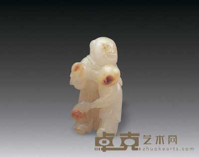 明 白玉双喜童子 高4.2cm；宽2.2cm